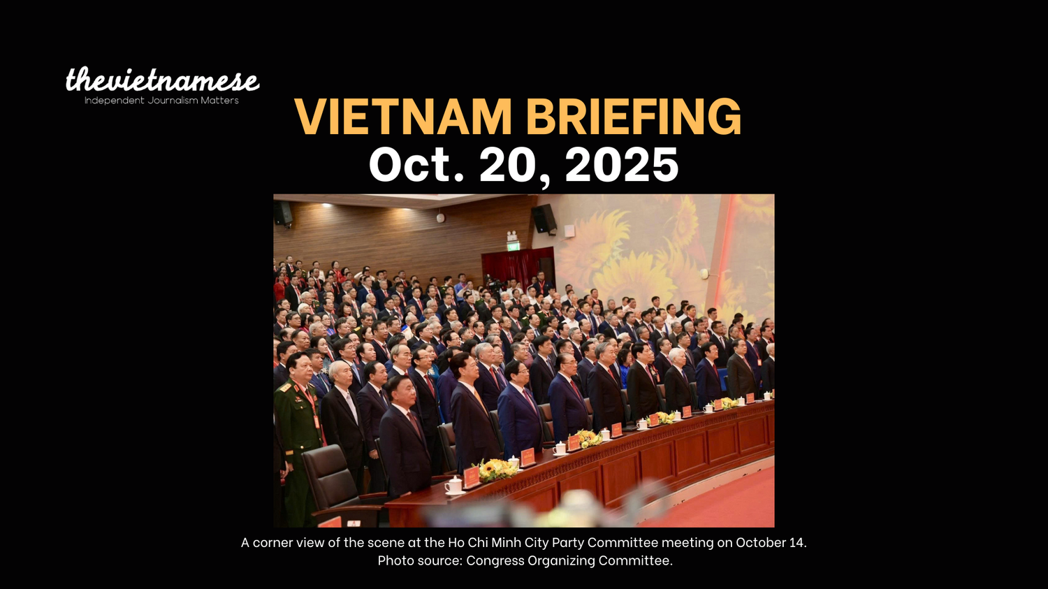 HCMC’s Party Congress Signals Consolidation of Power Under Tô Lâm